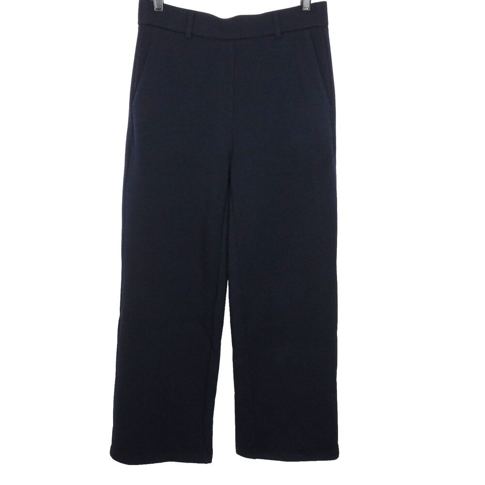 OGL FuzzLuxe Soft Cozy Wool Blend Straight Leg Pull On Pants Navy PETITE  XS - Picture 2 of 9